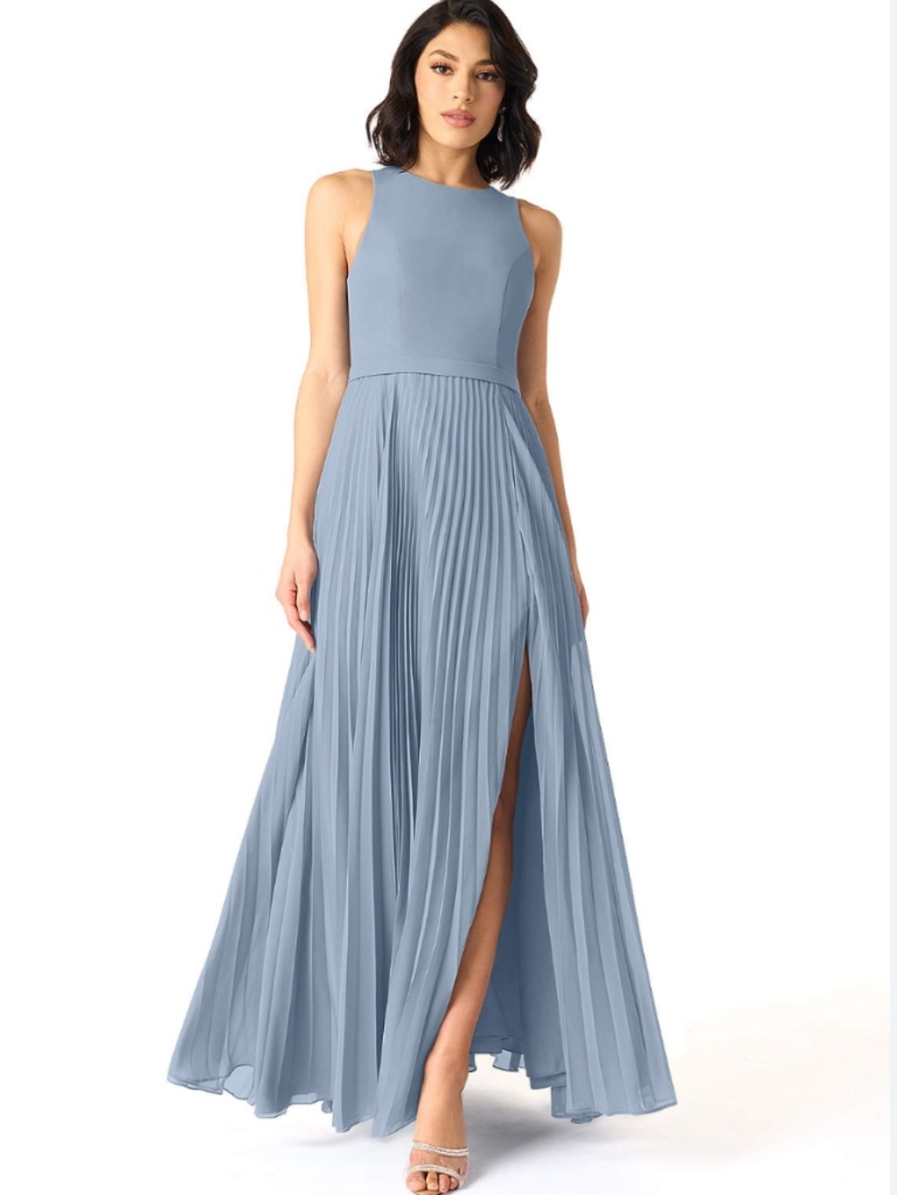 Azazie Lindie Dress in Dusty Blue